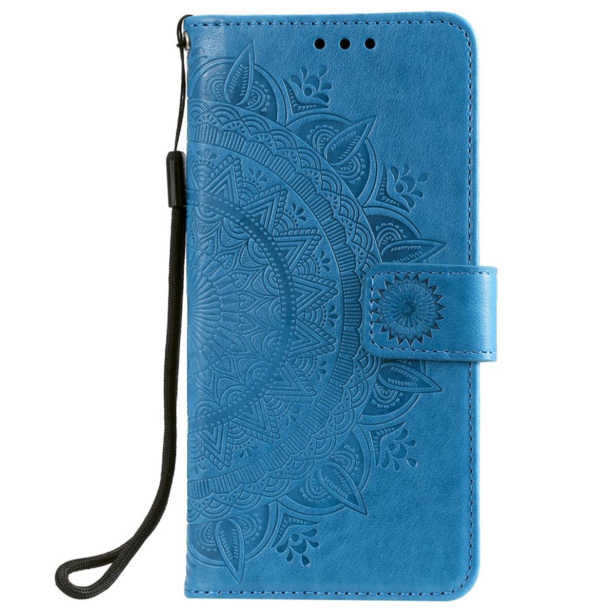 Hülle für Samsung Galaxy A22 5G Handyhülle Flip Case Cover Tasche Mandala Blau
