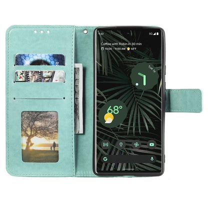 Hülle für Google Pixel 6 Pro Handyhülle Tasche Flip Case Cover Etui Mandala Grün