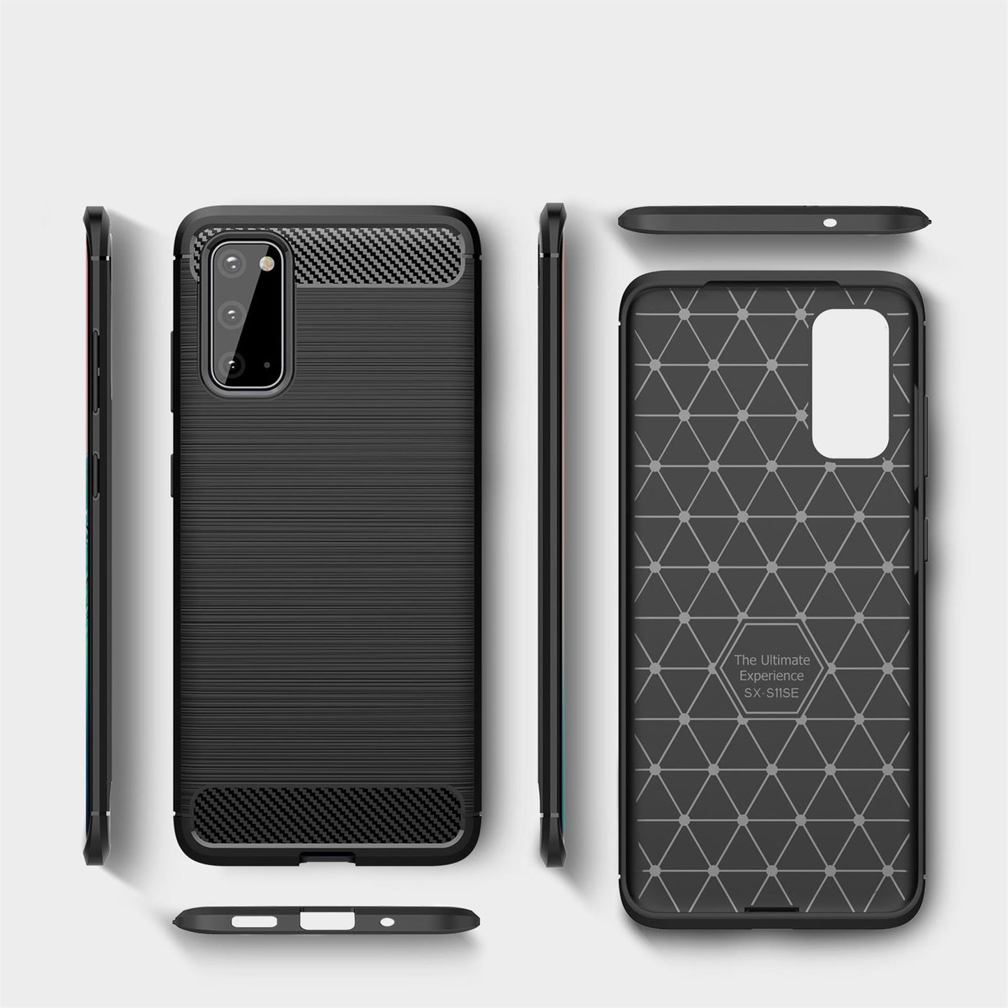 Hülle für Samsung Galaxy S20 Handyhülle Silikon Case Schutzhülle Carbon Farben