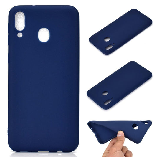 Hülle für Samsung Galaxy M20 Handyhülle Silikon Case Cover Handytasche matt Blau