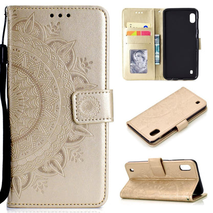 Hülle für Samsung Galaxy A10 Handyhülle Schutz Tasche Flip Case Etui Cover Mandala Gold