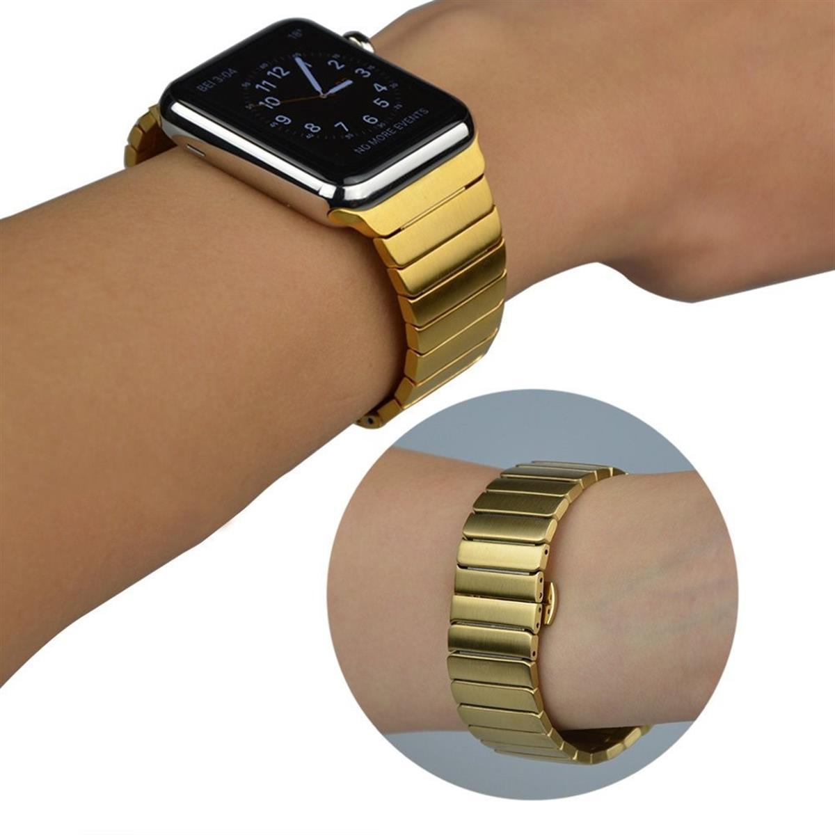 Gliederband für Apple Watch 49/45/44/42mm Series Ultra 2/Ultra/9/8/7/6/SE/5 Gold