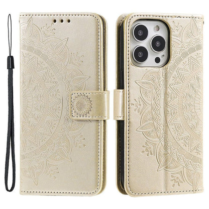 Hülle für Apple iPhone 14 Pro Max Handyhülle Flip Case Schutzhülle Mandala Gold