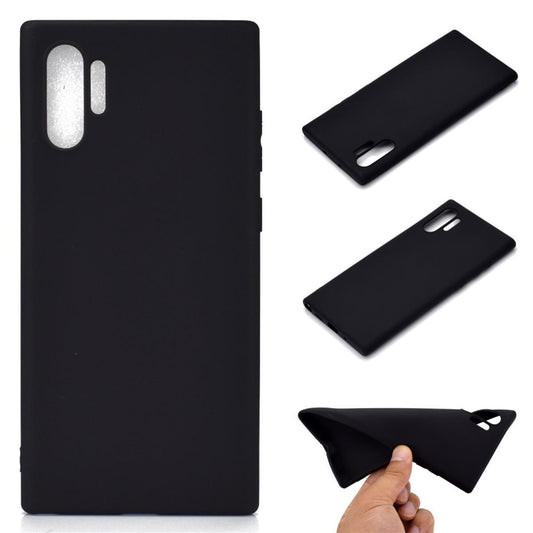 Hülle für Samsung Galaxy Note10+ (5G) Handyhülle Silikon Cover Schutzhülle matt Schwarz