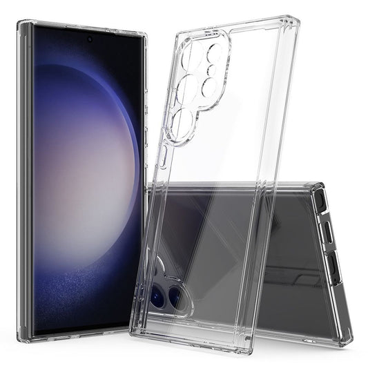 Hülle für Samsung Galaxy S24 Ultra Handy Case Hybrid Silikon Bumper Cover Klar
