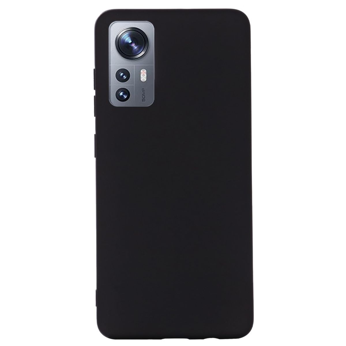 Hülle für Xiaomi 12/12X Handyhülle Silikon Case Cover Bumper Etui Matt Schwarz