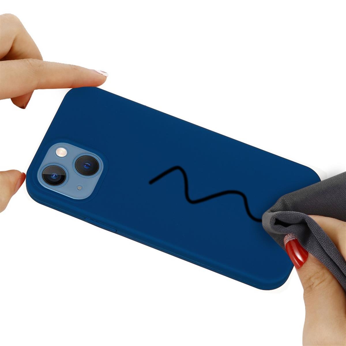 Hülle für Apple iPhone 13 [6,1 Zoll] Handy Silikon Case Cover Bumper Matt Blau