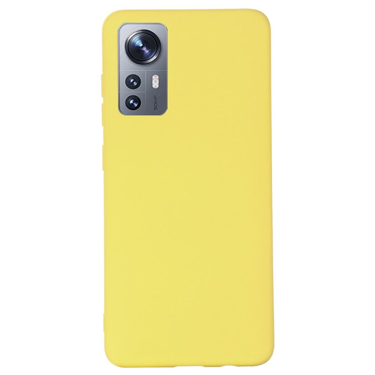 Hülle für Xiaomi 12/12X Handyhülle Silikon Case Cover Bumper Etui Matt Gelb