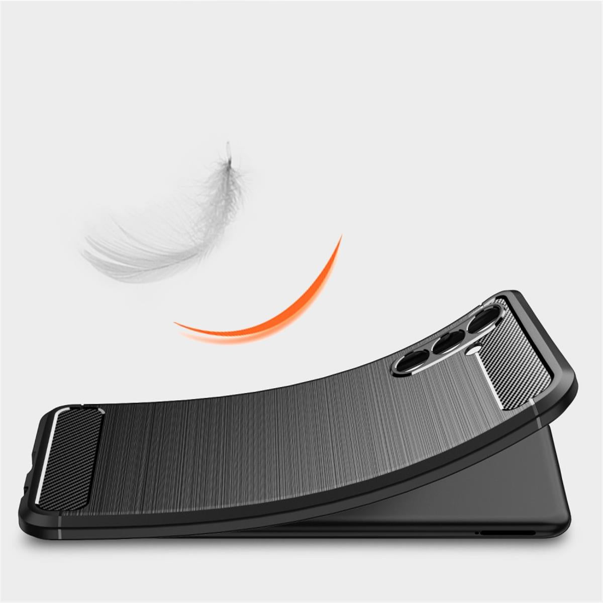 Hülle für Samsung Galaxy A13 5G/A04s Handyhülle Silikon Case Cover Carbonfarben
