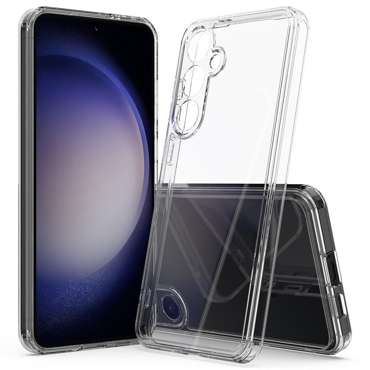 Hülle für Samsung Galaxy A55 5G Handy Case Hybrid Silikon Bumper Cover Klar