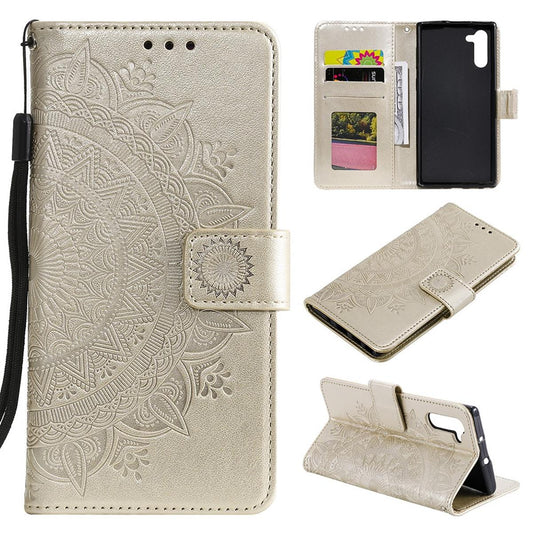 Hülle für Samsung Galaxy Note10 Handyhülle Schutz Tasche Flip Case Cover Mandala Gold