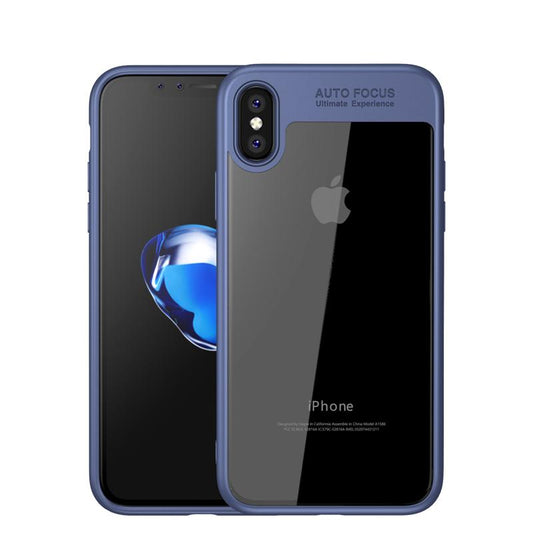 Hülle für Apple iPhone X/Xs Hybrid Deluxe Case Acryl Backcover with TPU Blau