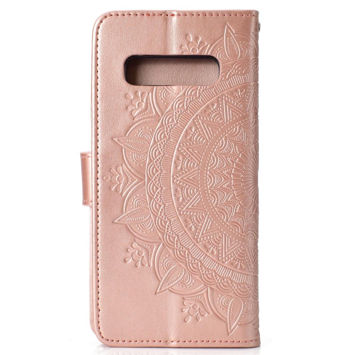 Hülle für Samsung Galaxy S10 Handyhülle Flip Case Schutzhülle Mandala Rosegold