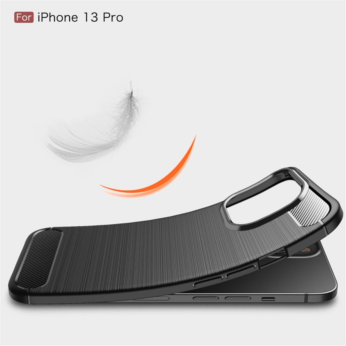 Hülle für Apple iPhone 13 Pro Handyhülle Silikon Case Handy Cover Carbonfarben