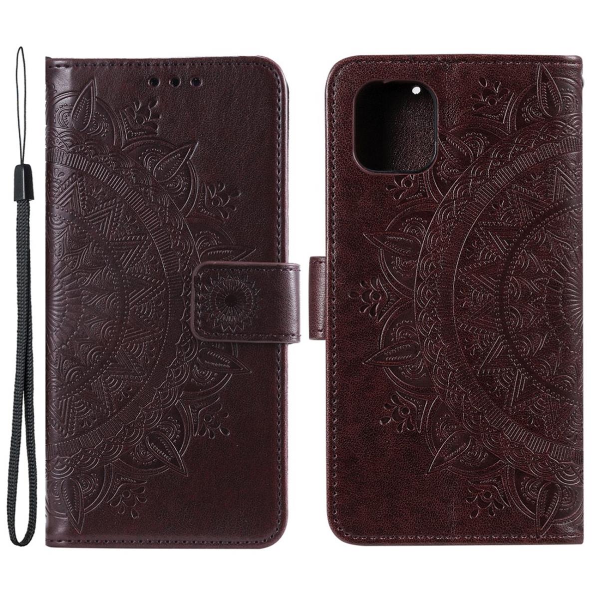 Hülle für Apple iPhone 13 Mini Handyhülle Flip Case Cover Tasche Mandala Braun