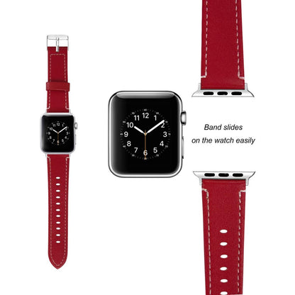 Leder Armband für Apple Watch 49/45/44/42mm Retro Series Ultra/8/7/6/SE/5/4 Rot