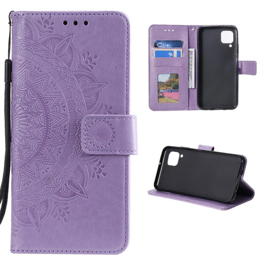 Hülle für Samsung Galaxy A12/M12 Handyhülle Flip Case Cover Tasche Mandala Lila