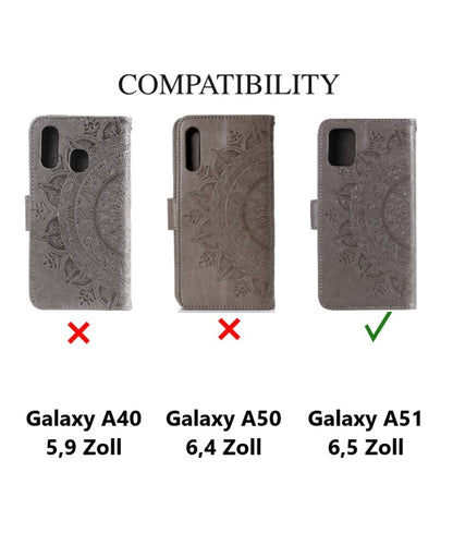Hülle für Samsung Galaxy A51 Handyhülle Flip Case Schutzhülle Cover Mandala