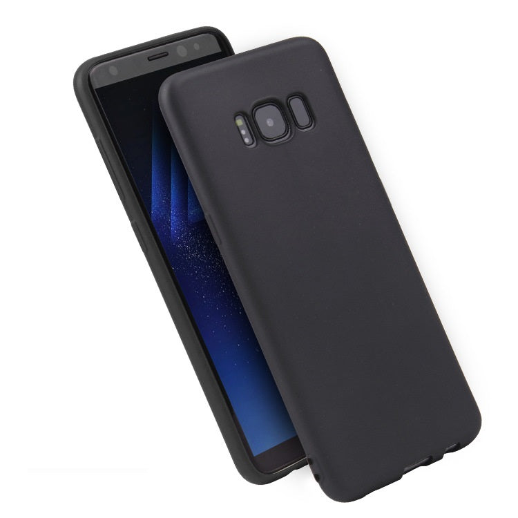 Hülle für Samsung Galaxy S8 Handy Case Silikon Cover Bumper Tasche Matt Schwarz