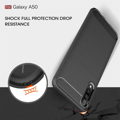 Hülle für Samsung Galaxy A50/A30s Handyhülle Schutzhülle Silikon Case Carbonfarben