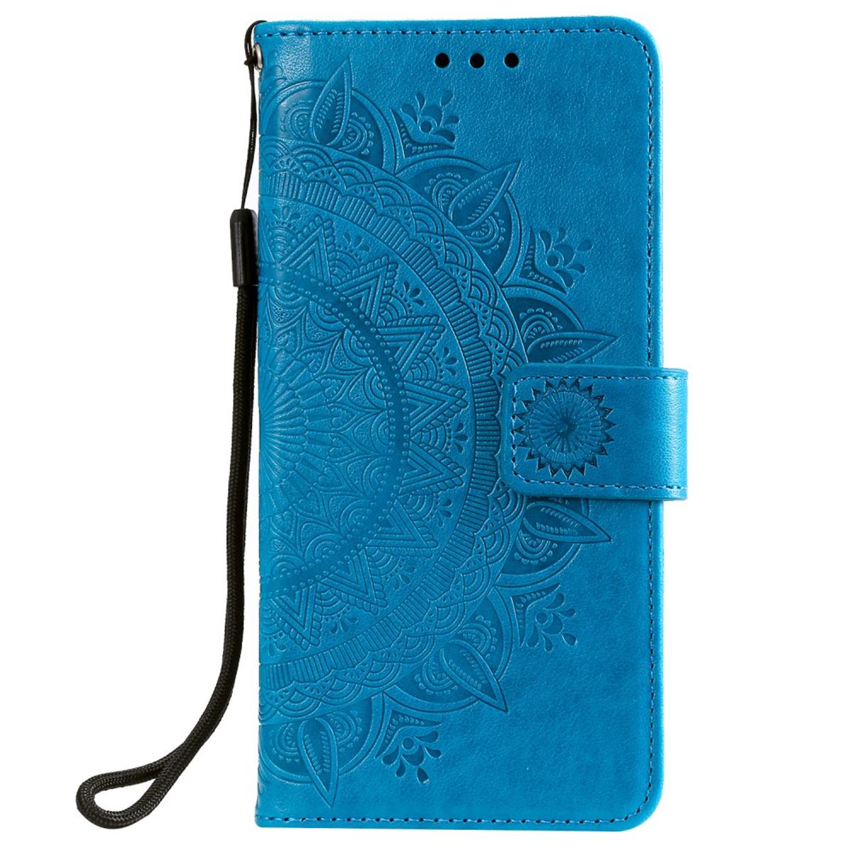 Hülle für Samsung Galaxy A22 4G Handyhülle Flip Case Cover Tasche Mandala Blau